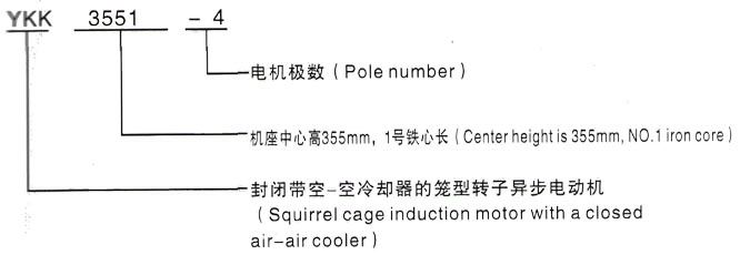 YKK系列(H355-1000)高压Y4506-6三相异步电机西安泰富西玛电机型号说明